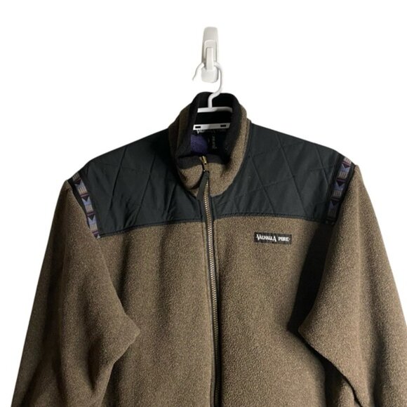 Valhalla Pure Men's Tall Brown Full Zip Fleece Sweater Jacket - Picture 2 of 8